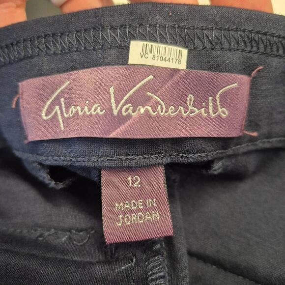 Gloria Vanderbilt Women's Navy Viscose/Nylon/Spandex Trousers Straight Pants - Picture 10 of 13